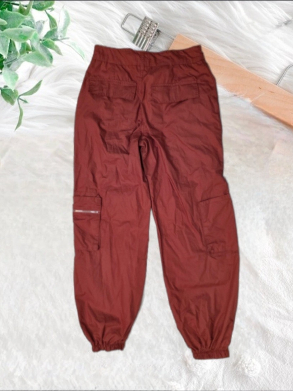 Y2K Rachel Paige Gorcore Utility Cargo Jogger Parachute Pant In Rust - Picture 5 of 10